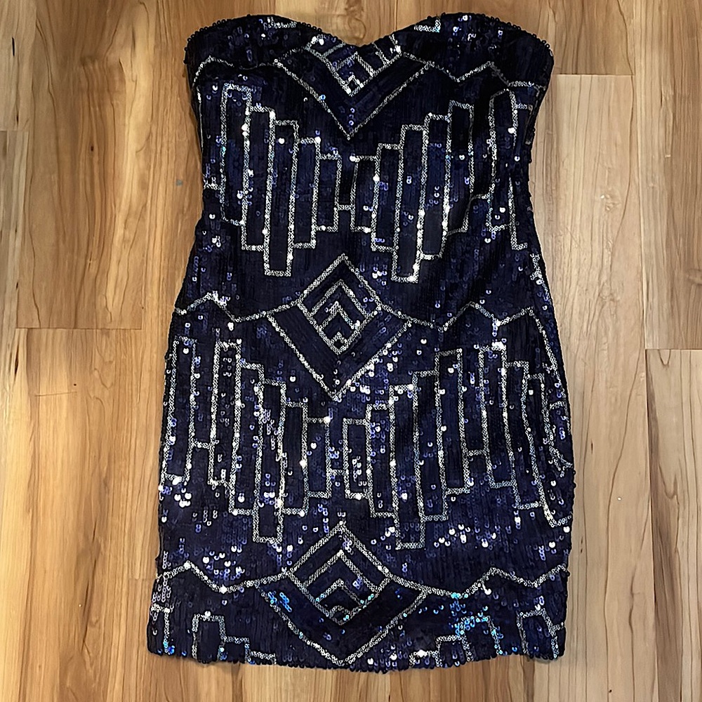 Ruby Rox: Size 5 Sequins Strapless Mini Dress